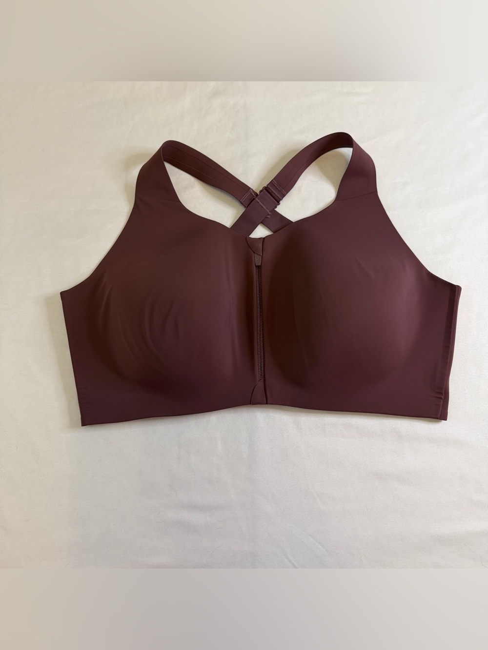 Knix Catalyst Front Zip Sports Bra‎ 7++ (3X) Burgundy High Impact Racerback